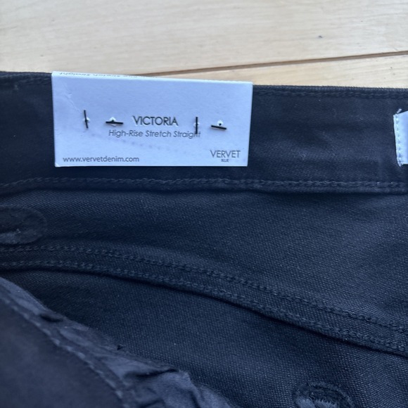 NWT Vervet Victoria High Rise Straight Jeans Womens Washed Black Stretch Size 29 - Picture 5 of 12